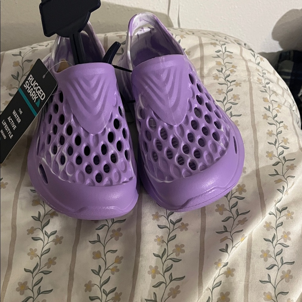 Rugged Shark Purple Slip-On Shoes